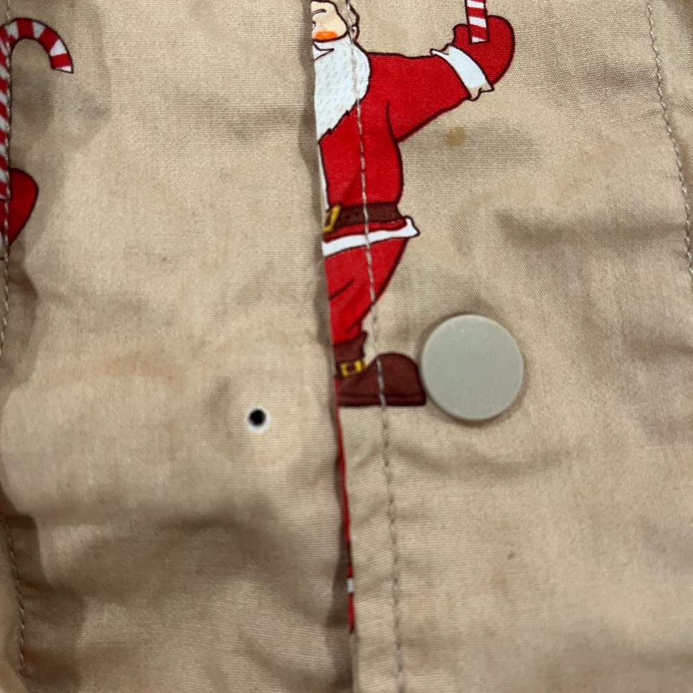Denim & Flower Tan Santa Print Raincoat - Picture 2 of 3